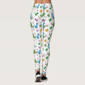Funny Dinosaur Blätter Leggings (Rückseite)