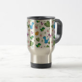 Funny Dinosaur, Blätter Reisen Mug Reisebecher (VorderseiteRechts)