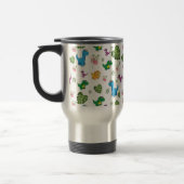 Funny Dinosaur, Blätter Reisen Mug Reisebecher (Links)