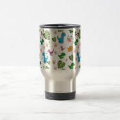 Funny Dinosaur, Blätter Reisen Mug Reisebecher (Mittel)