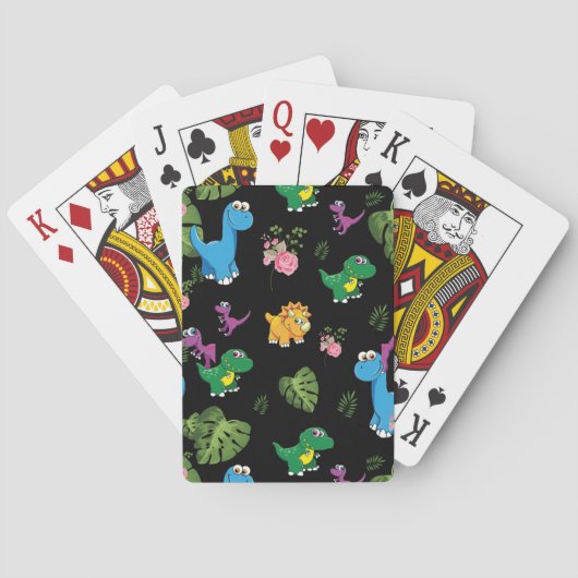 Funny Dinosaur, Blätter Spielkarten (Rückseite)