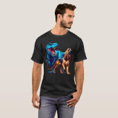 Funny Dinosaur Bloodhound Walking Dog Lover T-Shirt (Vorne ganz)