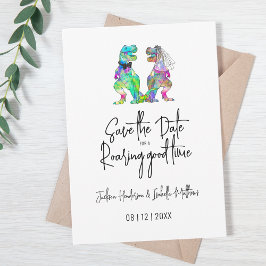 Funny Dinosaur Braut und Groom Wedding Save The Date