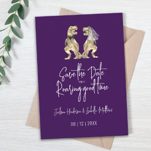 Funny Dinosaur Braut und Groom Wedding Save The Date