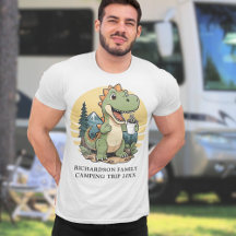 Funny Dinosaur Camper Custom Family Camping Trip