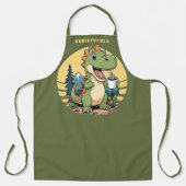 Funny Dinosaur Camping Außenbereich Koch Personali Schürze (Vorderseite)