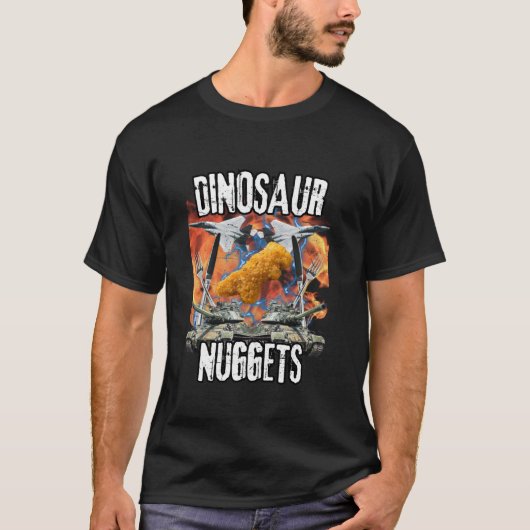 Funny Dinosaur Chicken Nugget Bootleg Hardcore Fla T-Shirt (Vorderseite)