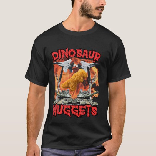 Funny Dinosaur Chicken Nugget Bootleg Hardcore Fla T-Shirt (Vorderseite)