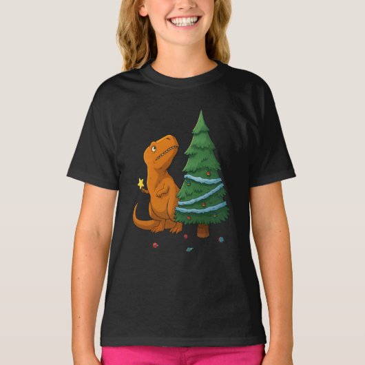 Funny Dinosaur Christmas – Cute T-Rex Holiday T-Shirt (Vorderseite)