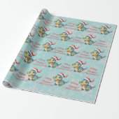 Funny Dinosaur Christmas Geschenkpapier (Ungerollt)