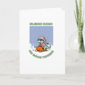Funny Dinosaur Christmas Karte (Vorderseite)