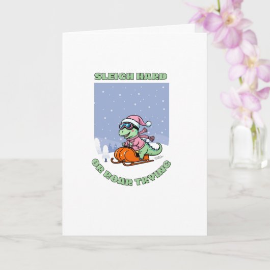 Funny Dinosaur Christmas Karte (Orchidee)