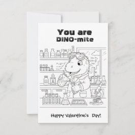 funny Dinosaur Coloring Maze Classroom Valentine Dankeskarte