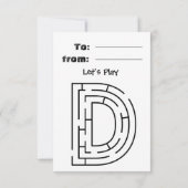 funny Dinosaur Coloring Maze Classroom Valentine  Dankeskarte (Rückseite)