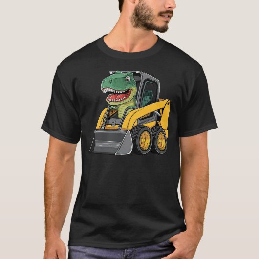 Funny Dinosaur Construction Truck Excavator Kids B T-Shirt (Vorderseite)