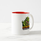 Funny Dinosaur Deadline Coffee Mug Zweifarbige Tasse (VorderseiteRechts)