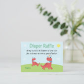 Funny Dinosaur Diaper Raffle Tickets (Stehend Vorderseite)
