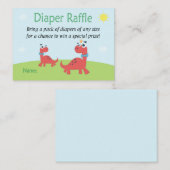 Funny Dinosaur Diaper Raffle Tickets (Vorne/Hinten)
