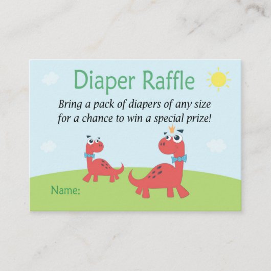 Funny Dinosaur Diaper Raffle Tickets (Vorderseite)