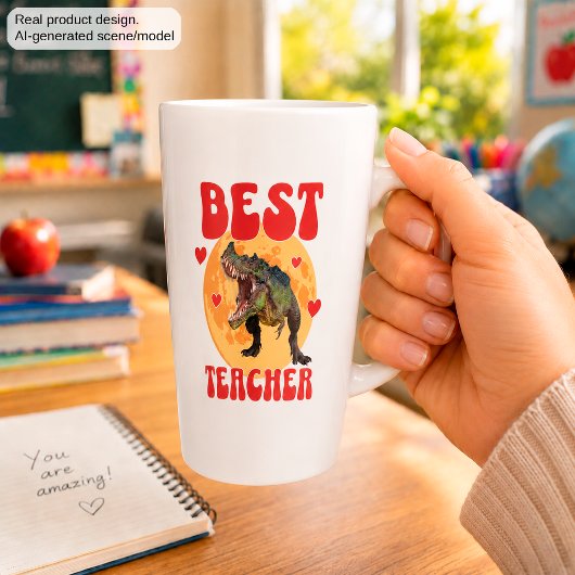 Funny Dinosaur Dino Bester Lehrer Milchtasse
