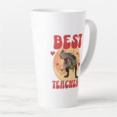 Funny Dinosaur Dino Bester Lehrer Milchtasse (Rechte Ecke)
