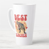Funny Dinosaur Dino Bester Lehrer Milchtasse (Linke Ecke)