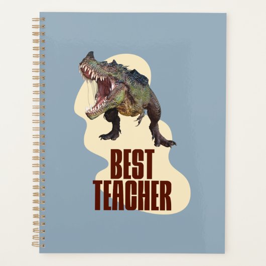 Funny Dinosaur Dino Bester Lehrer Planer (Vorderseite)