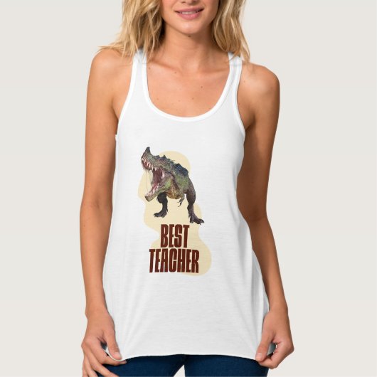 Funny Dinosaur Dino Bester Lehrer Tank Top (Vorderseite)