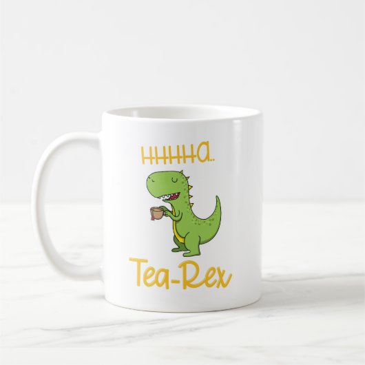 Funny Dinosaur Drink Tea Rex Tyrannosaurus Kaffeetasse (Links)