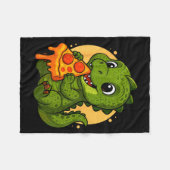 Funny Dinosaur Eating Zza Graphic Boys Girls Dinos Fleecedecke (Vorderseite (Horizontal))