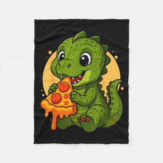 Funny Dinosaur Eating Zza Graphic Boys Girls Dinos Fleecedecke (Vorderseite)