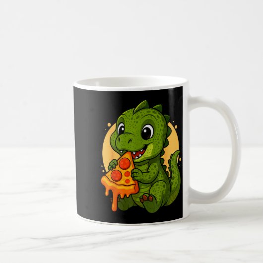 Funny Dinosaur Eating Zza Graphic Boys Girls Dinos Kaffeetasse (Rechts)