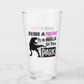 Funny Dinosaur Eine Mama ist ein Spaziergang im Pa Glas (Rückseite)
