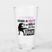 Funny Dinosaur Eine Mama ist ein Spaziergang im Pa Glas (Vorderseite)
