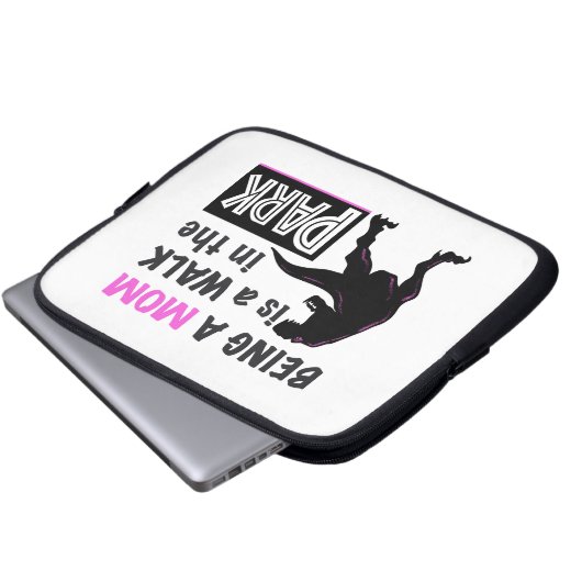 Funny Dinosaur Eine Mama ist ein Spaziergang im Pa Laptopschutzhülle (Vorne Knopf)