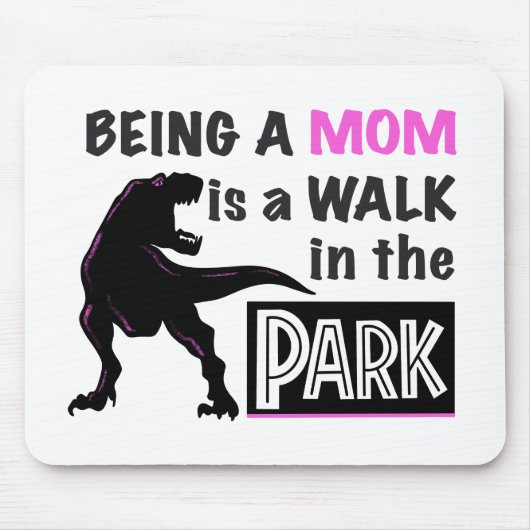 Funny Dinosaur Eine Mama ist ein Spaziergang im Pa Mousepad (Vorne)