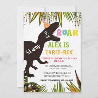 Funny Dinosaur Einladung zum Geburtstag