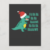 Funny Dinosaur Fa Ra Rawr Rawr Weihnachten TRex xm Postkarte (Vorderseite)