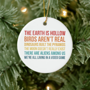 Funny Dinosaur Flat Earth Alien Verschwörungstheo Keramik Ornament