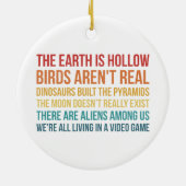 Funny Dinosaur Flat Earth Alien Verschwörungstheor Keramik Ornament (Hinten)