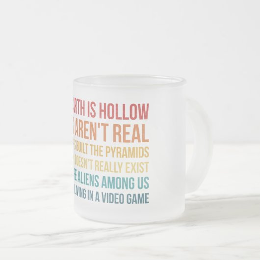 Funny Dinosaur Flat Earth Alien Verschwörungstheor Mattglastasse (VorderseiteRechts)