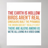 Funny Dinosaur Flat Earth Alien Verschwörungstheor Poster (Vorne)