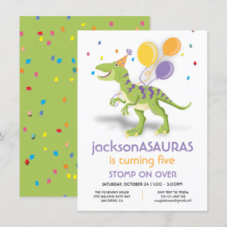 Funny Dinosaur Geburtstagsparty Einladung