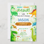 Funny Dinosaur Geburtstagsparty Einladung (Vorderseite)