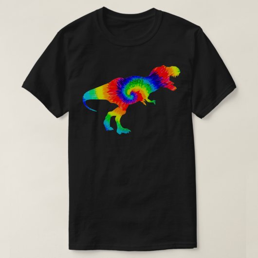 Funny Dinosaur Gefärbte Krawatte Rainbow Hippie Co T-Shirt (Design vorne)