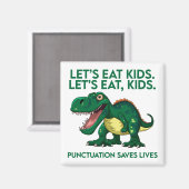 Funny Dinosaur Grammar Lesson Magnet (Vorderseite/Rückseite)