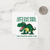 Funny Dinosaur Grammar Lesson Mitteilungskarte (Vorderseite/Rückseite Beispiel)