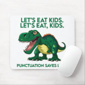 Funny Dinosaur Grammar Lesson Mousepad (Mit Mouse)