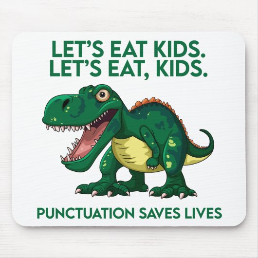 Funny Dinosaur Grammar Lesson Mousepad (Vorne)