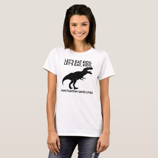 Funny Dinosaur Grammar Lesson T-Shirt (Vorne ganz)